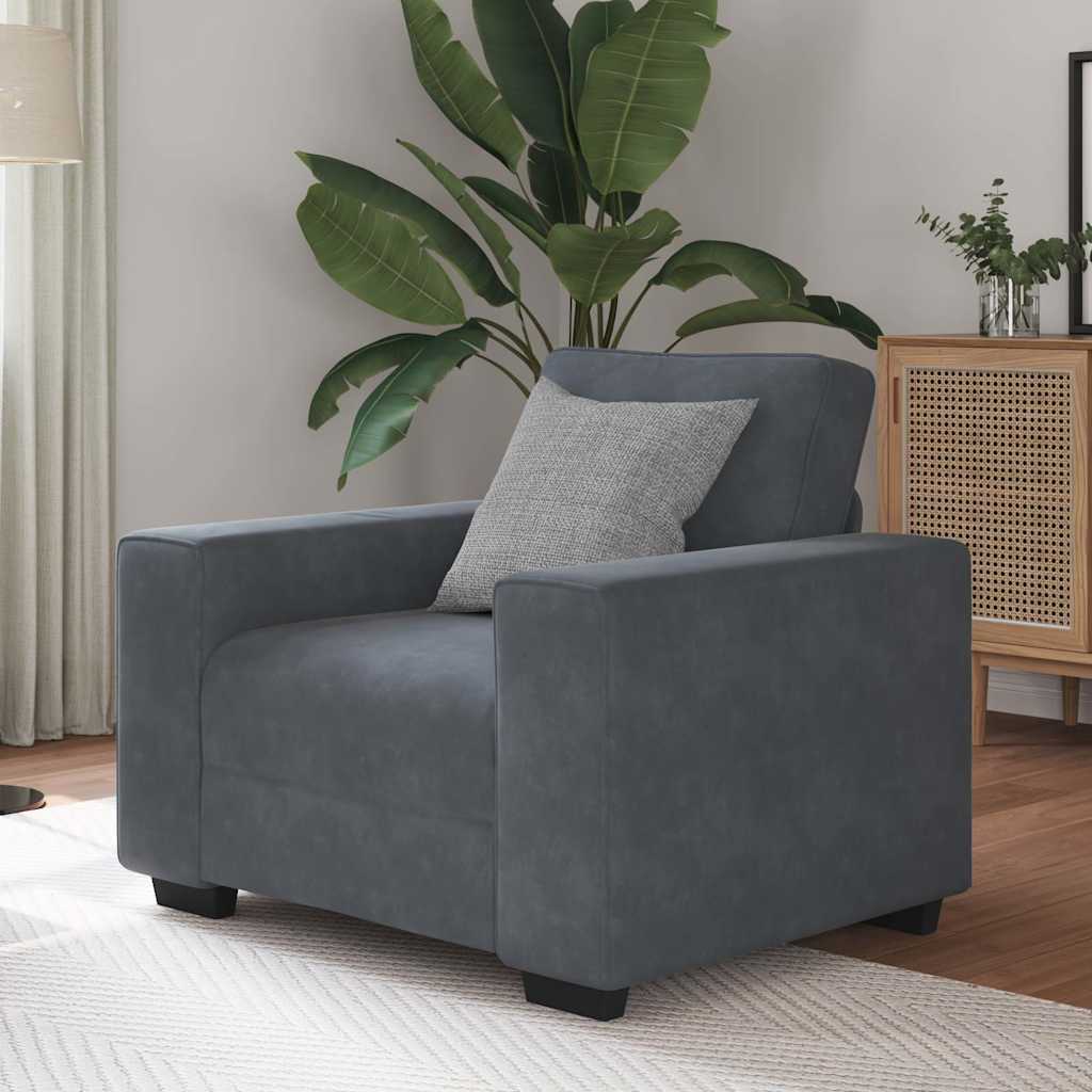 Sofa Chair Dark Grey 100x77x82 cm Velvet