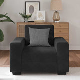 Sofa Chair Black 100x77x82 cm Velvet - Side View