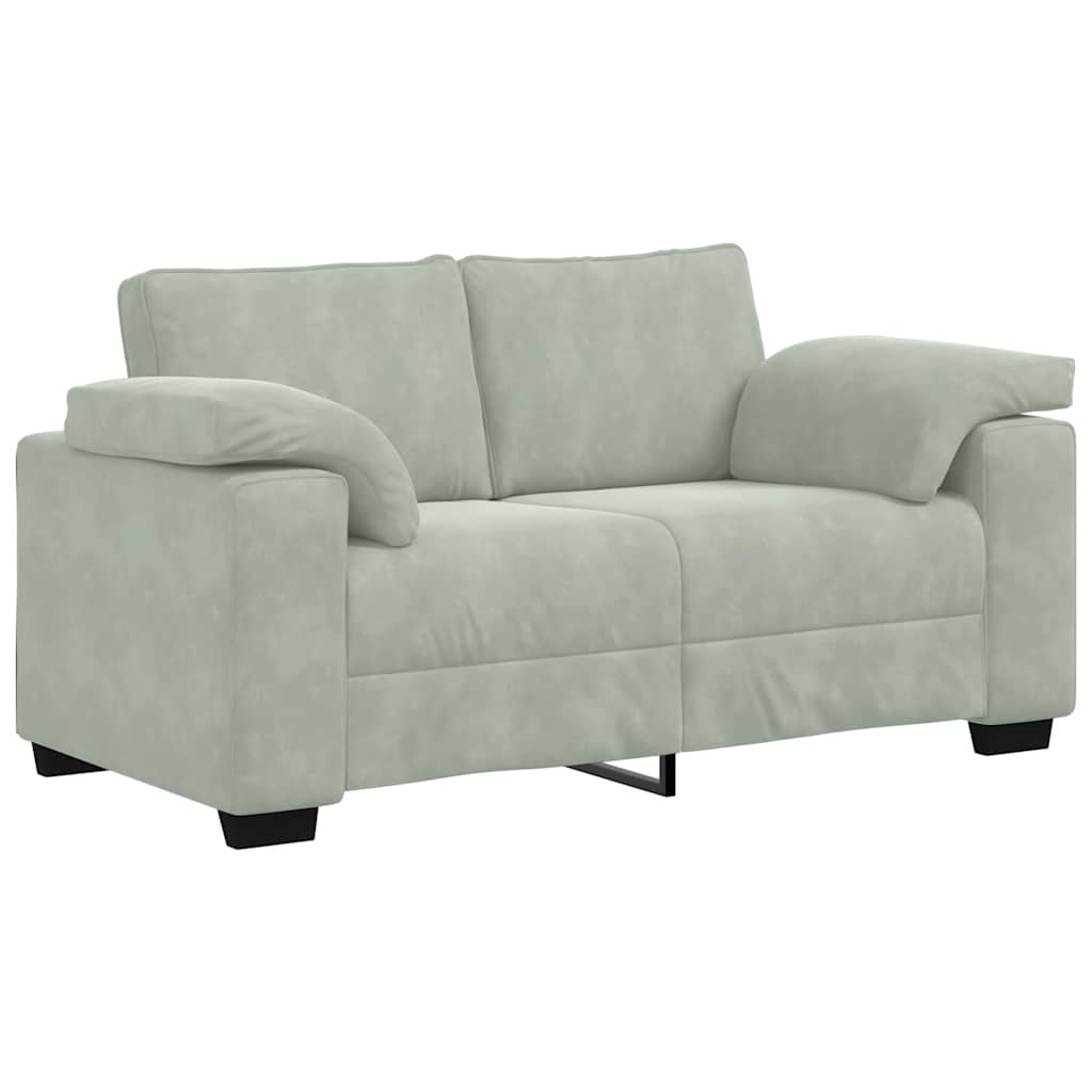 Loveseat Sofa Light Grey 160x77x82 cm Velvet