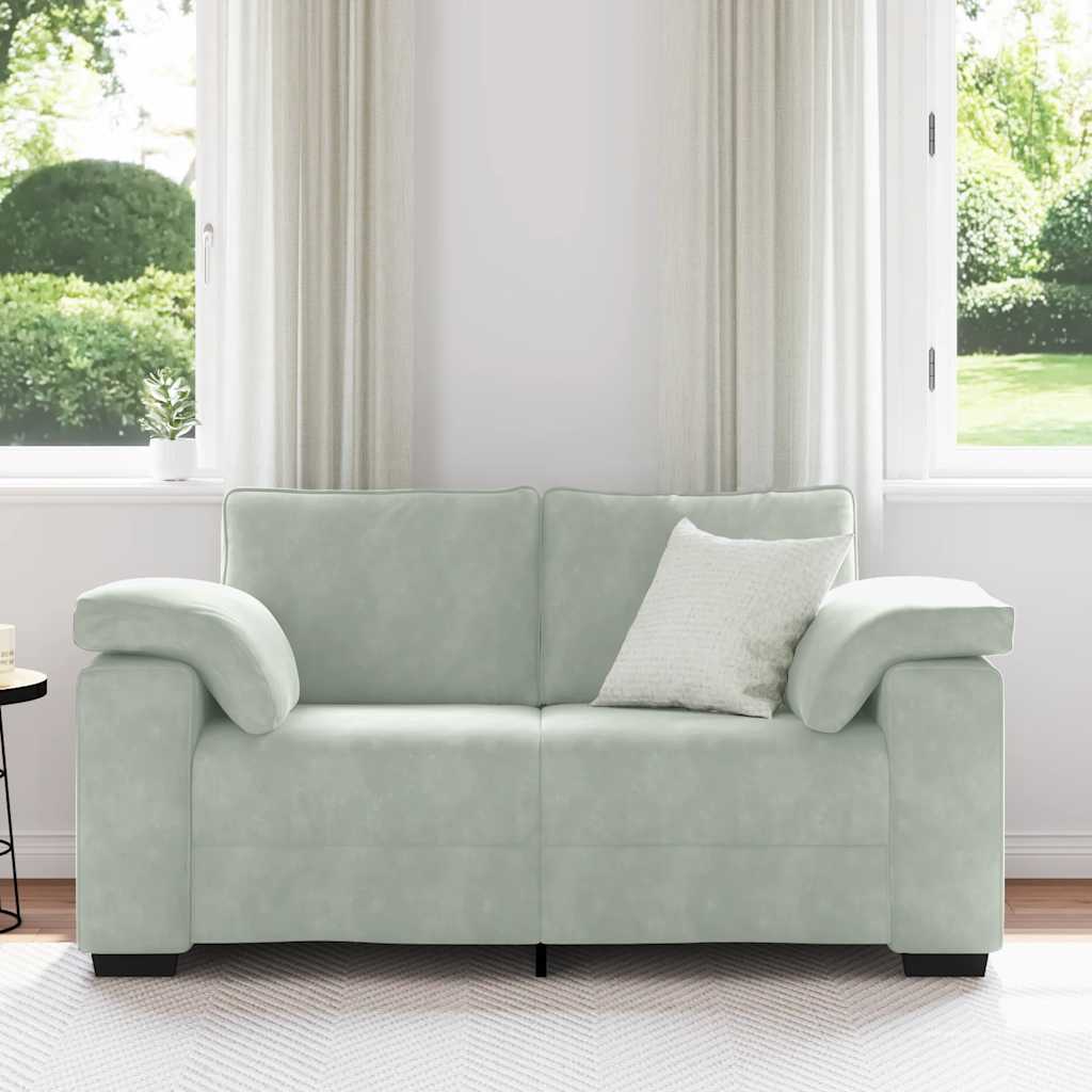 Loveseat Sofa Light Grey 160x77x82 cm Velvet