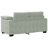Loveseat Sofa Light Grey 160x77x82 cm Velvet - Rear View