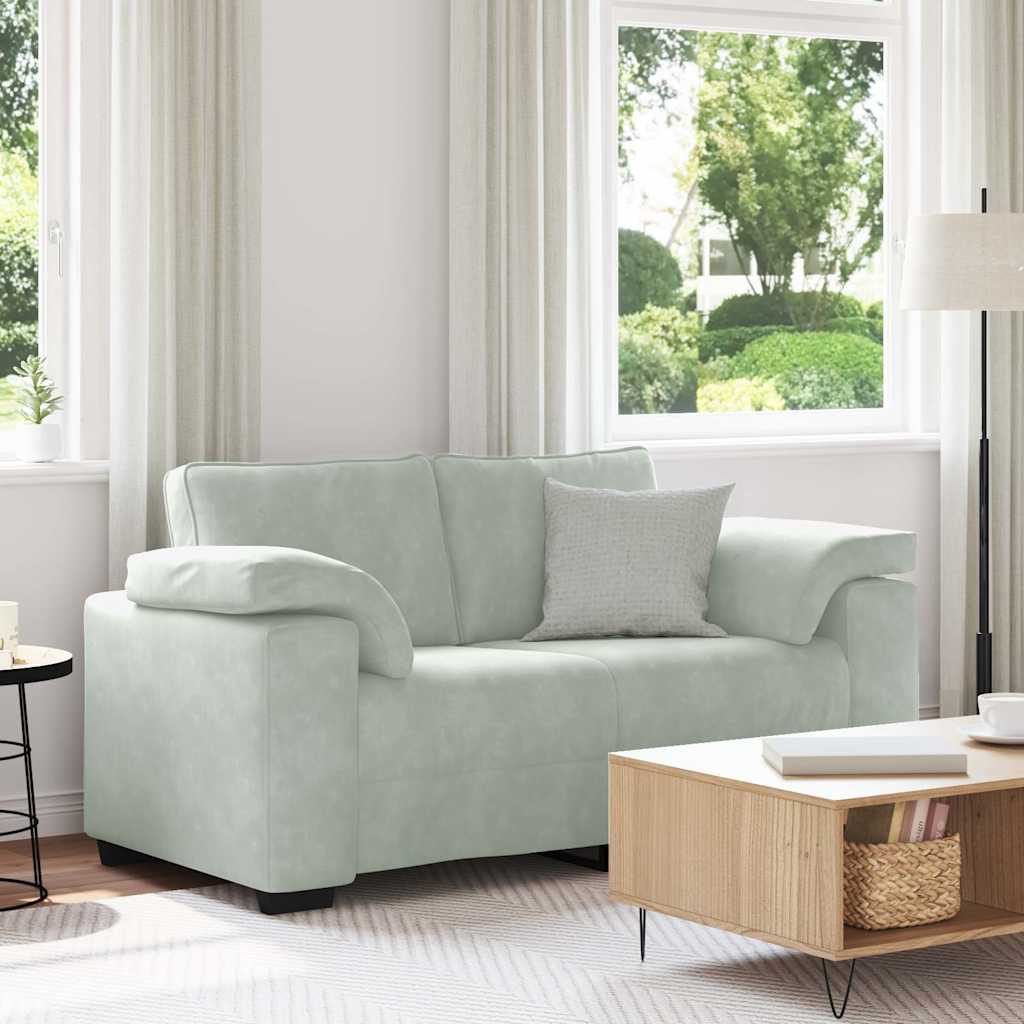 Loveseat Sofa Light Grey 160x77x82 cm Velvet