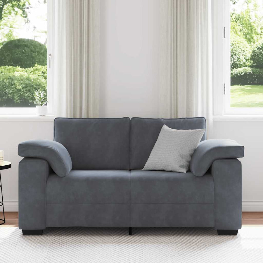 Loveseat Sofa Dark Grey 160x77x82 cm Velvet