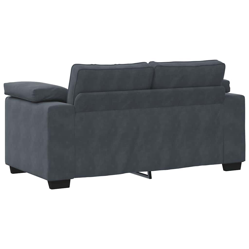 Loveseat Sofa Dark Grey 160x77x82 cm Velvet
