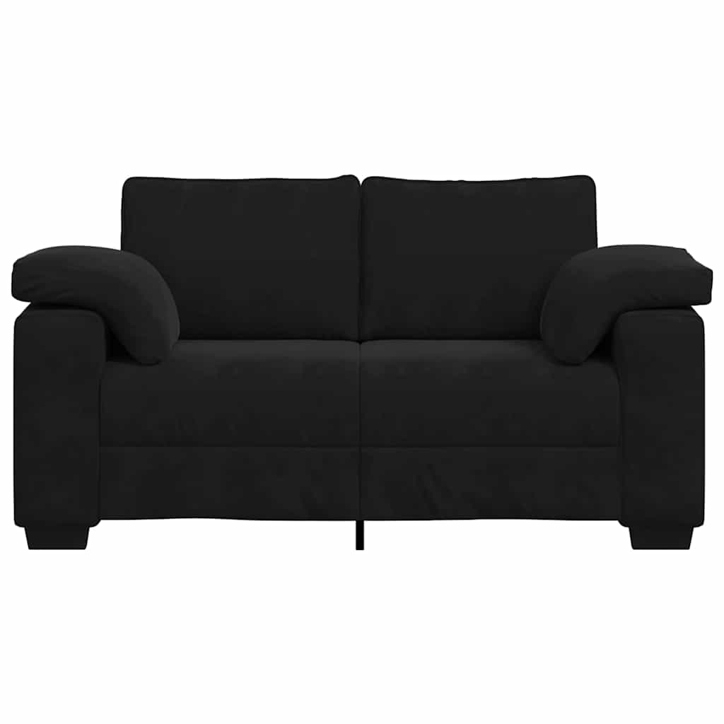 Loveseat Sofa Black 160x77x82 cm Velvet