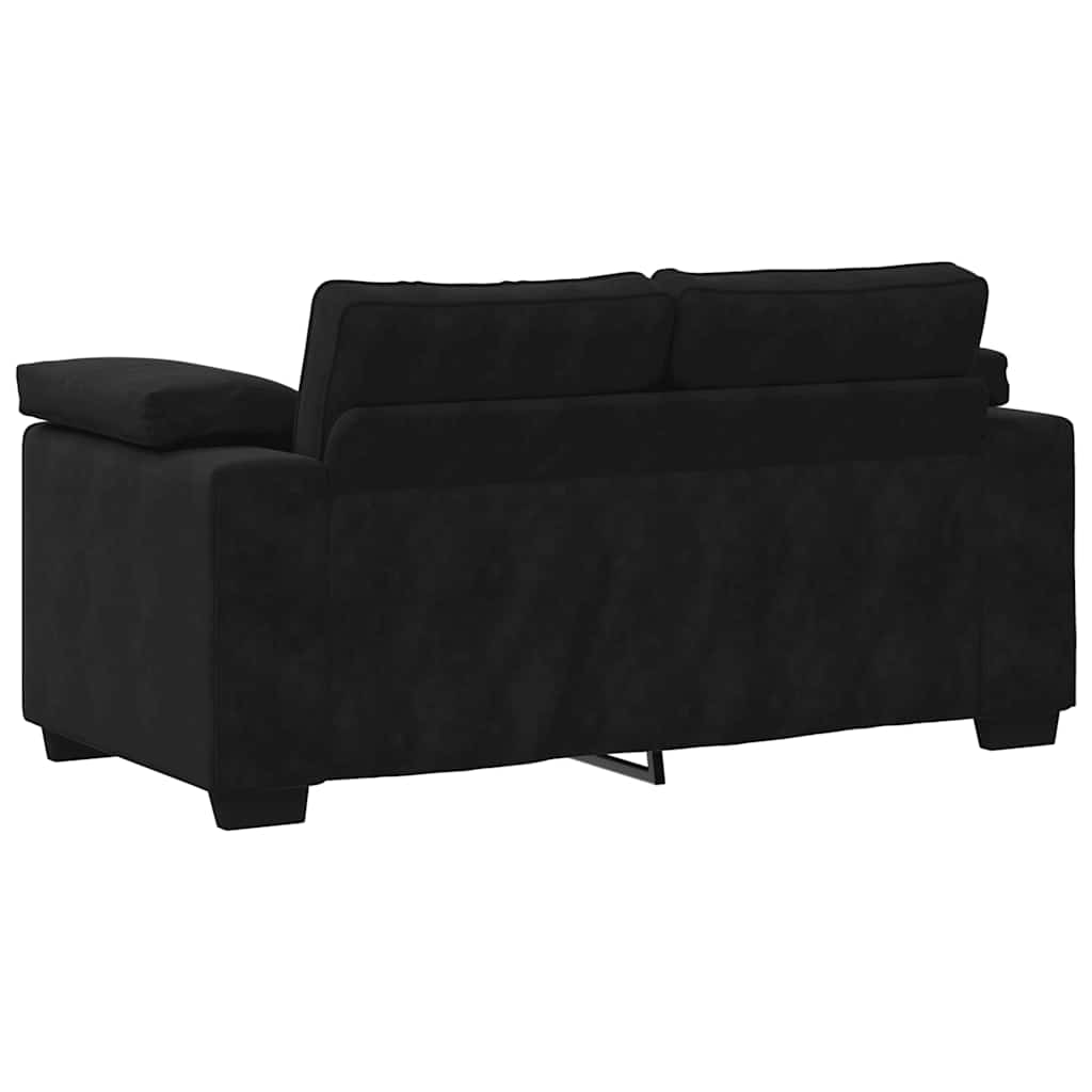 Loveseat Sofa Black 160x77x82 cm Velvet
