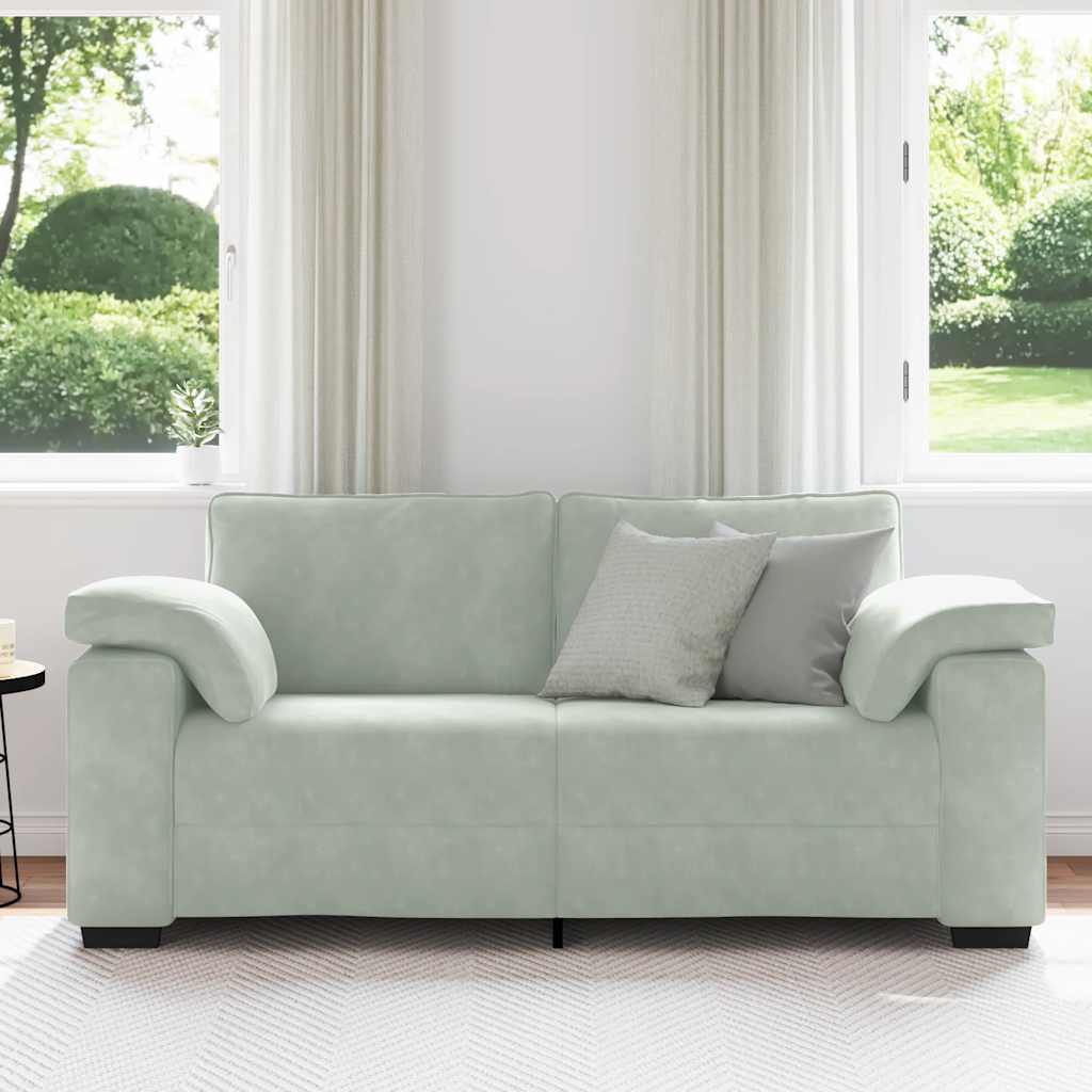 Loveseat Sofa Light Grey 180x77x82 cm Velvet