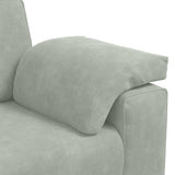 Loveseat Sofa Light Grey 180x77x82 cm Velvet - Close-Up Angle