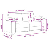 Loveseat Sofa Light Grey 180x77x82 cm Velvet