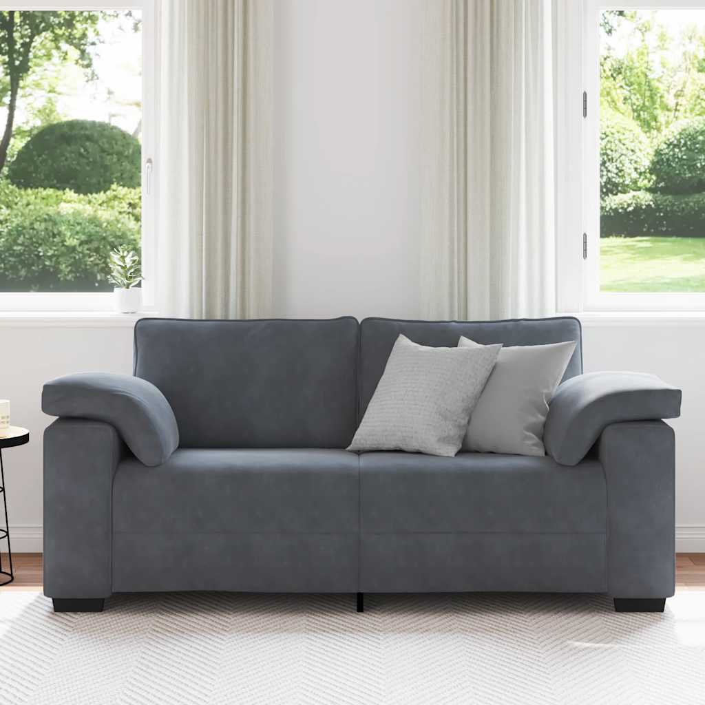 Loveseat Sofa Dark Grey 180x77x82 cm Velvet