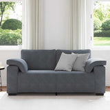 Loveseat Sofa Dark Grey 180x77x82 cm Velvet - Side View