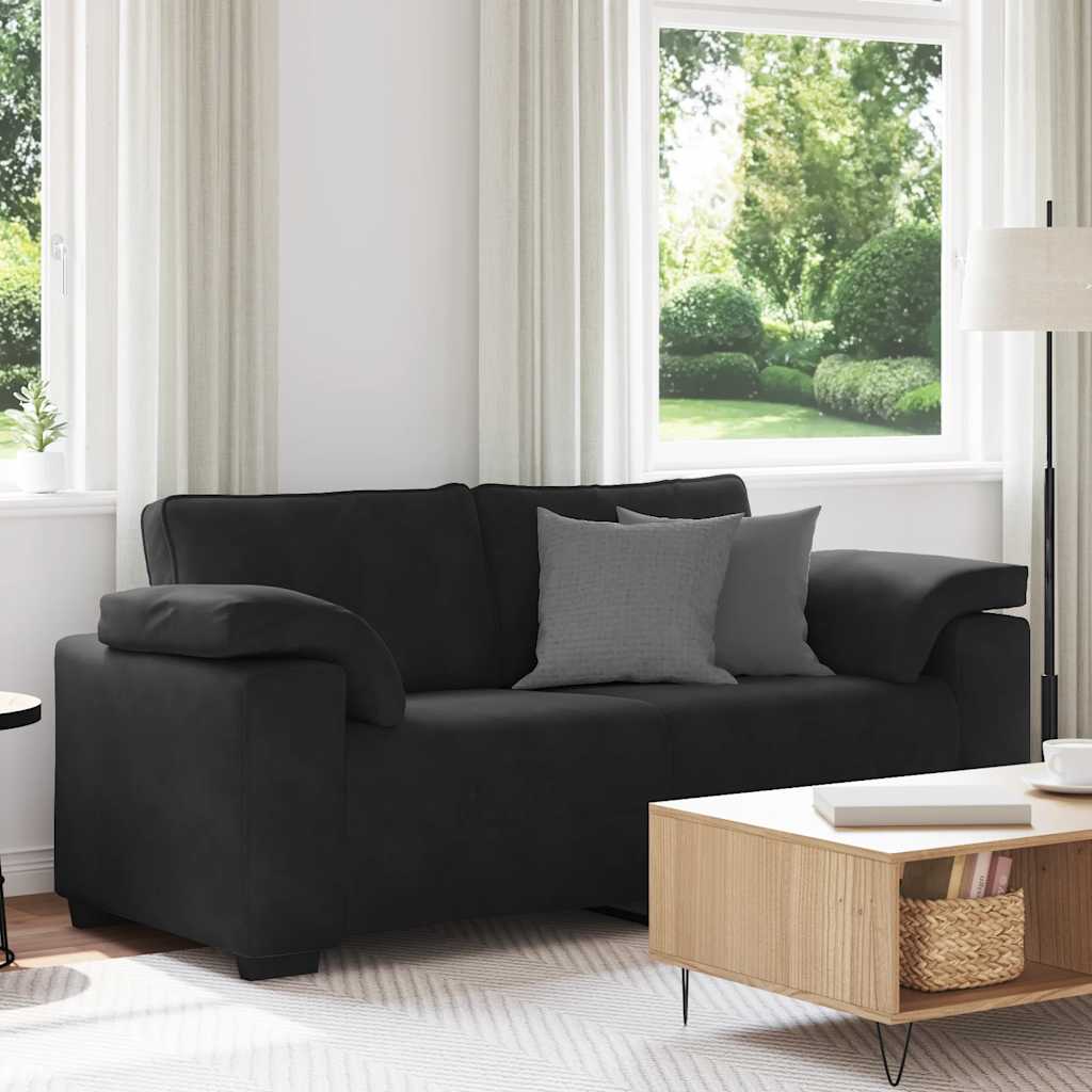 Loveseat Sofa Black 180x77x82 cm Velvet