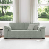 3-Seater Sofa Light Grey 220x77x82 cm Velvet