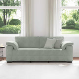 3-Seater Sofa Light Grey 178 cm Velvet - Side View