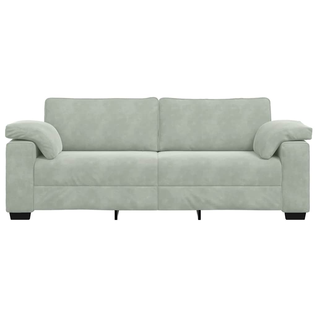 3-Seater Sofa Light Grey 220x77x82 cm Velvet