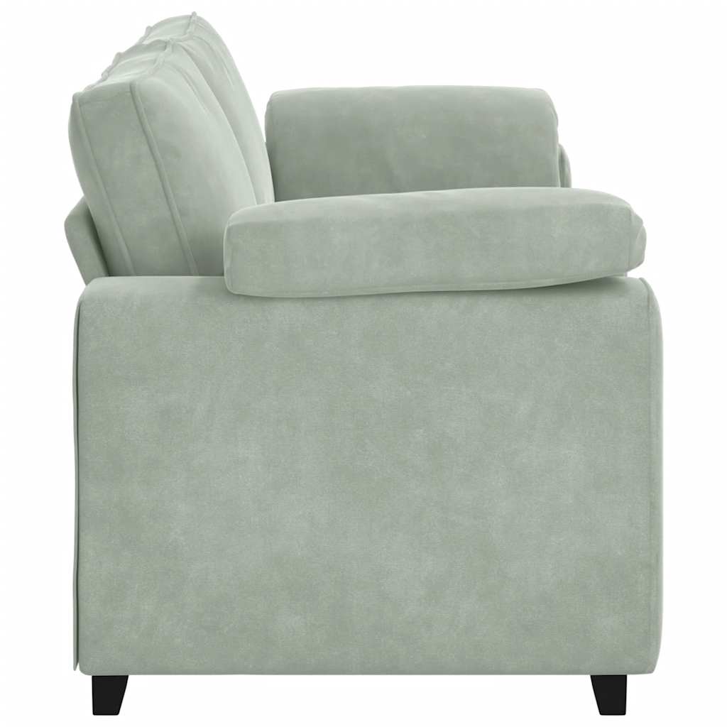 3-Seater Sofa Light Grey 220x77x82 cm Velvet