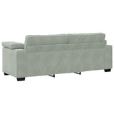 3-Seater Sofa Light Grey 178 cm Velvet - Rear View