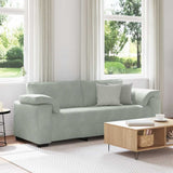 3-Seater Sofa Light Grey 220x77x82 cm Velvet