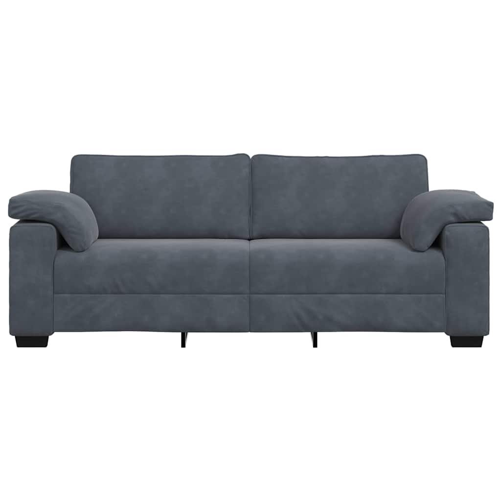 3-Seater Sofa Dark Grey 220x77x82 cm Velvet