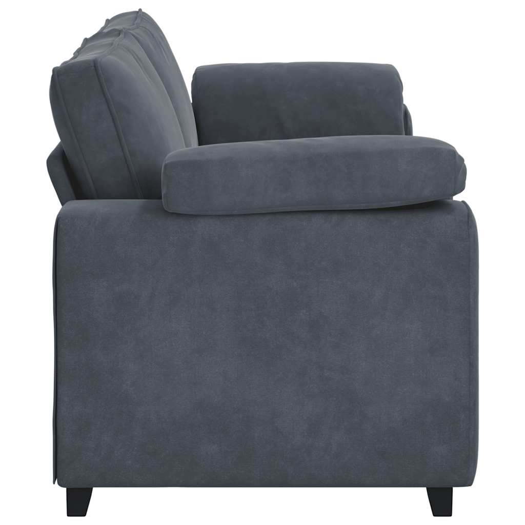 3-Seater Sofa Dark Grey 220x77x82 cm Velvet