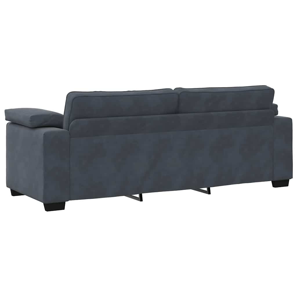3-Seater Sofa Dark Grey 220x77x82 cm Velvet