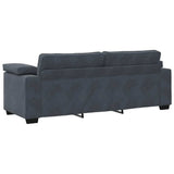 3-Seater Sofa Dark Grey 178 cm Velvet - Rear View