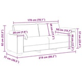 3-Seater Sofa Dark Grey 178 cm Velvet - Extra Image
