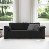 3-Seater Sofa Black 178 cm Velvet - Side View