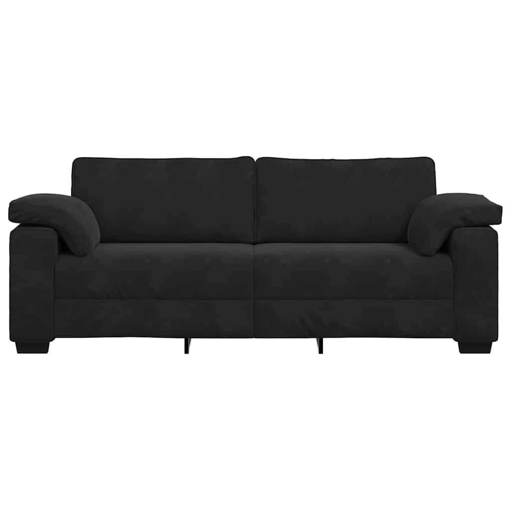 3-Seater Sofa Black 220x77x82 cm Velvet