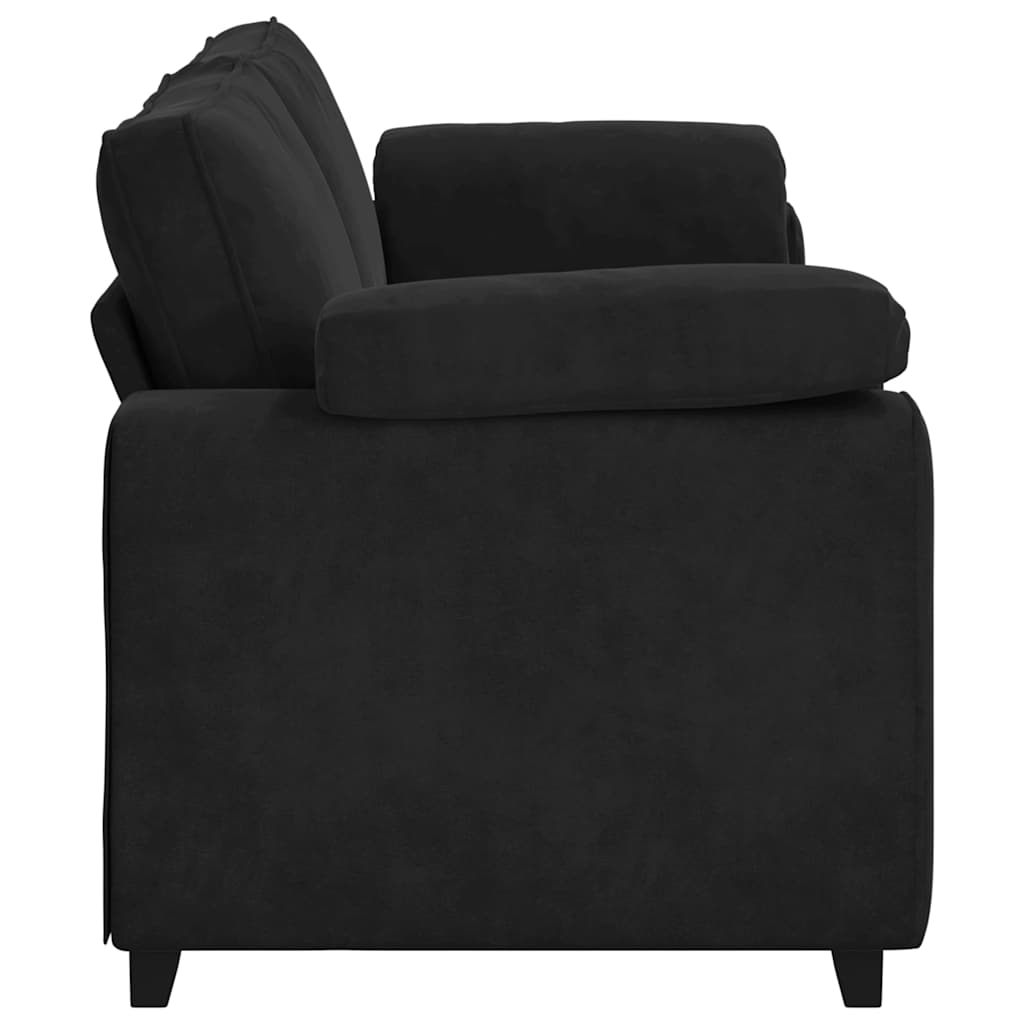 3-Seater Sofa Black 220x77x82 cm Velvet