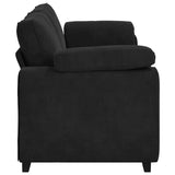 3-Seater Sofa Black 178 cm Velvet - 45-Degree Angle