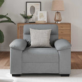 Sofa Chair?ight Grey 100x81x84 cm Fabric - Side View