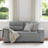 2-Seater Sofa Light Grey 120 cm Fabric - Side View
