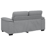 2-Seater Sofa Light Grey 120 cm Fabric - Rear View