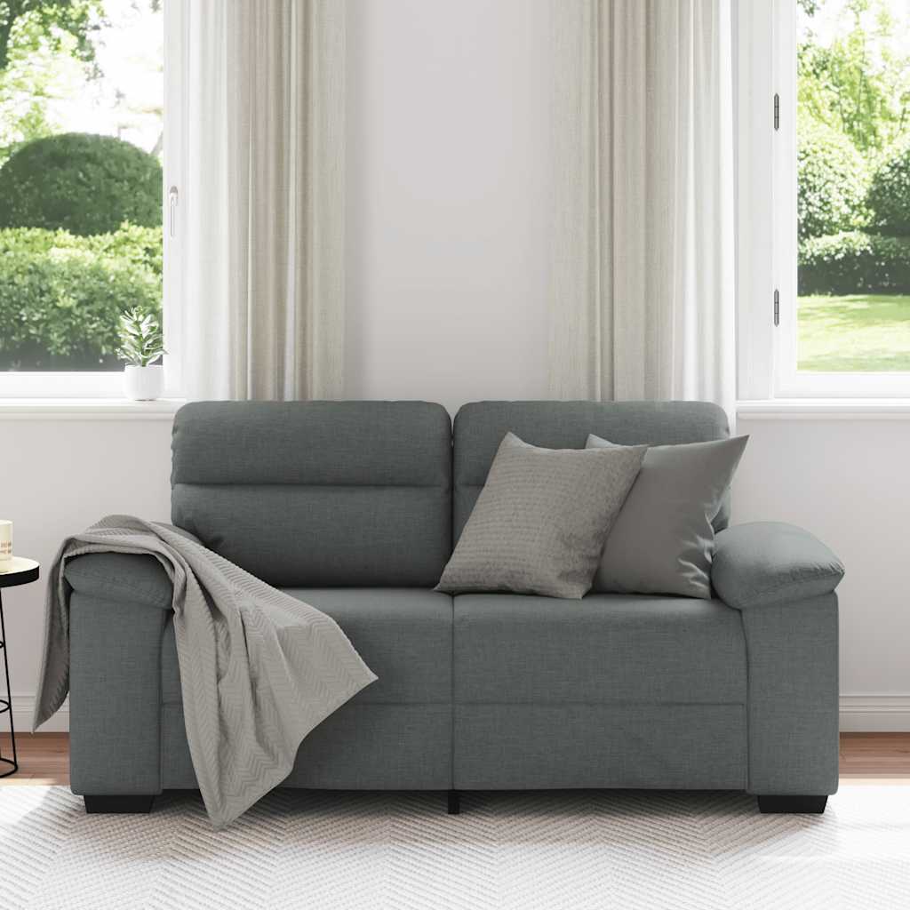 2-Seater Sofa?ark Grey 160x81x84 cm Fabric