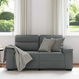 2-Seater Sofa Dark Grey 120 cm Fabric - Side View