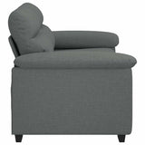 2-Seater Sofa Dark Grey 120 cm Fabric - 45-Degree Angle