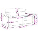 2-Seater Sofa Dark Grey 120 cm Fabric - Extra Image