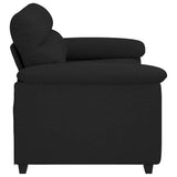 2-Seater Sofa Black 120 cm Fabric - 45-Degree Angle
