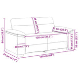 2-Seater Sofa Black 120 cm Fabric - Extra Image