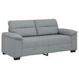 2-Seater Sofa Light Grey 140 cm Fabric - Front View