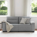 2-Seater Sofa Light Grey 140 cm Fabric - Side View