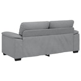 2-Seater Sofa Light Grey 140 cm Fabric - Rear View