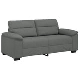 2-Seater Sofa Dark Grey 140 cm Fabric - Front View
