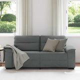 2-Seater Sofa Dark Grey 140 cm Fabric - Side View