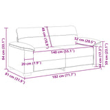 2-Seater Sofa Dark Grey 140 cm Fabric - Extra Image