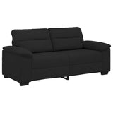 2-Seater Sofa Black 140 cm Fabric - Front View