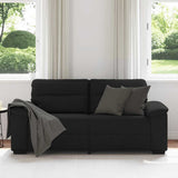 2-Seater Sofa Black 140 cm Fabric - Side View