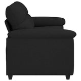 2-Seater Sofa Black 140 cm Fabric - 45-Degree Angle