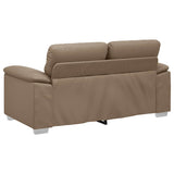 2-Seater Sofa Cappuccino 120 cm Faux Leather - Rear View